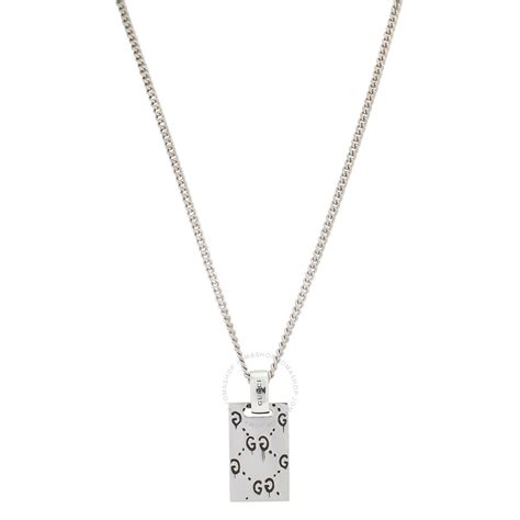 gucci gang ghost necklace|Gucci ghost pendant necklace in silver.